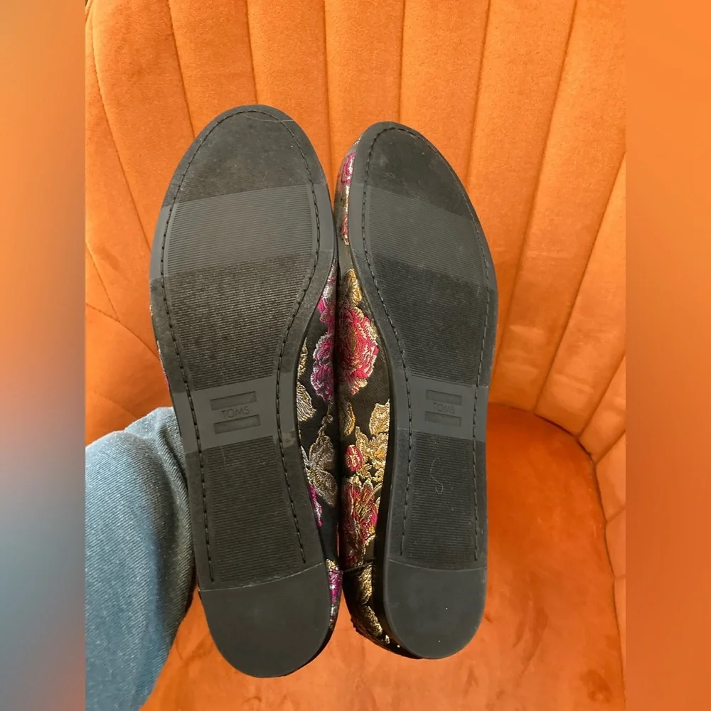Toms Brand Women’s Darcy Flat Metallic Rose/Black Size 8.5 - Picture 3 of 4
